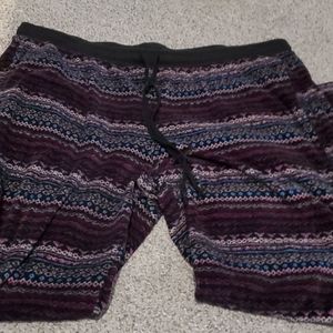 Patterned Fuzzy Pajama Pants